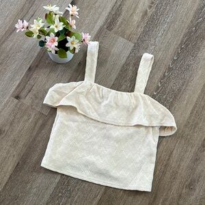 Madewell Cream Ruffle Tank Top Size Small NWT